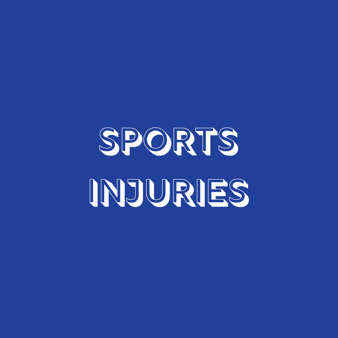 Letters spelling 'sports injuries'
