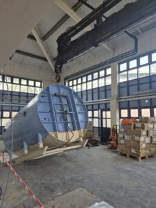 oxygen chamber being lifted out