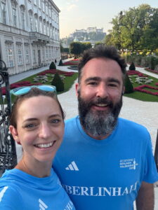Team HMSTC London Marathon runner Chris Herbert and his wife, Laura